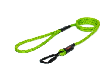 Preview: klassische Hundeleine TWIST - M - 115cm - grün mit gelben Punkten